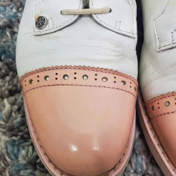 G Fore Golf Shoes Womens Size 8 Gallivanter Cap Toe Snow Blush Spikeless - Picture 9 of 12